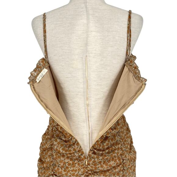 ILLA ILLA Micro Floral Cut Out Cinched Mini Dress Size Large Cottagecore - Picture 6 of 9